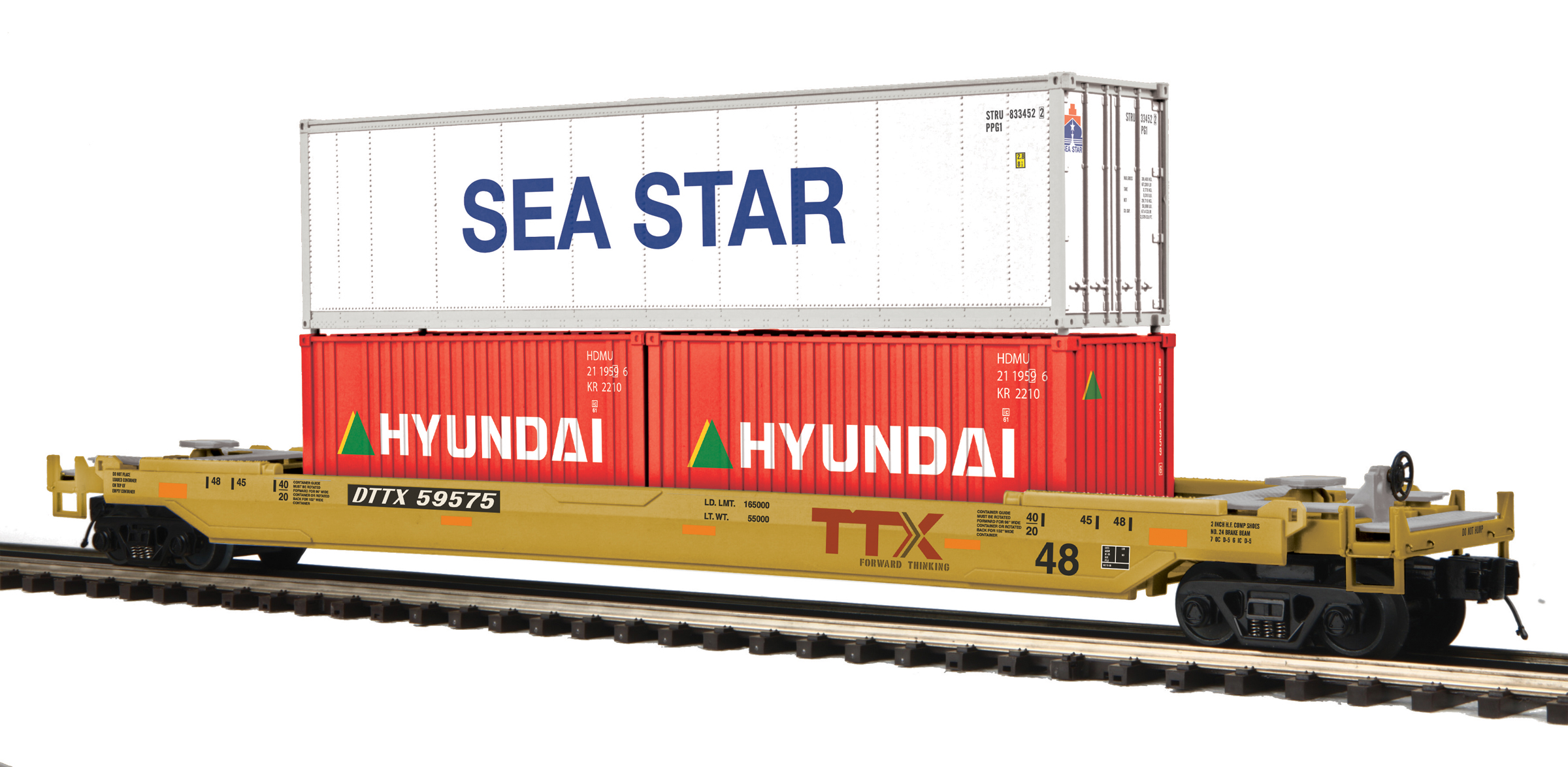 ✅MTH PREMIER SEALAND PENGUIN INTERMODAL CONTAINER DOUBLE HUSKY STACK PITTSBURGH 