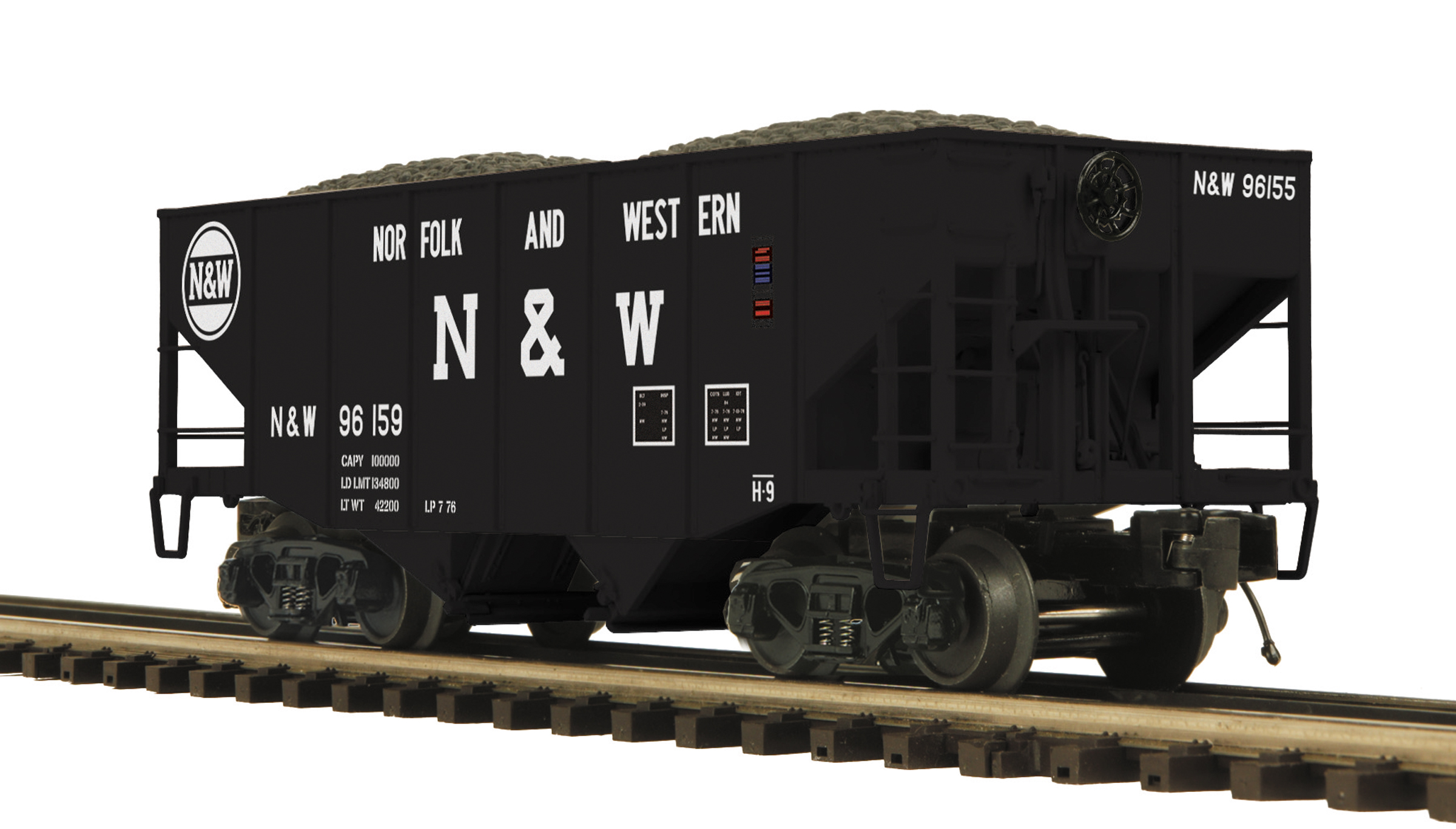 20-90846 Bessemer & Lake Erie 4-Bay Hopper car w/coal load MTH  O Scale 