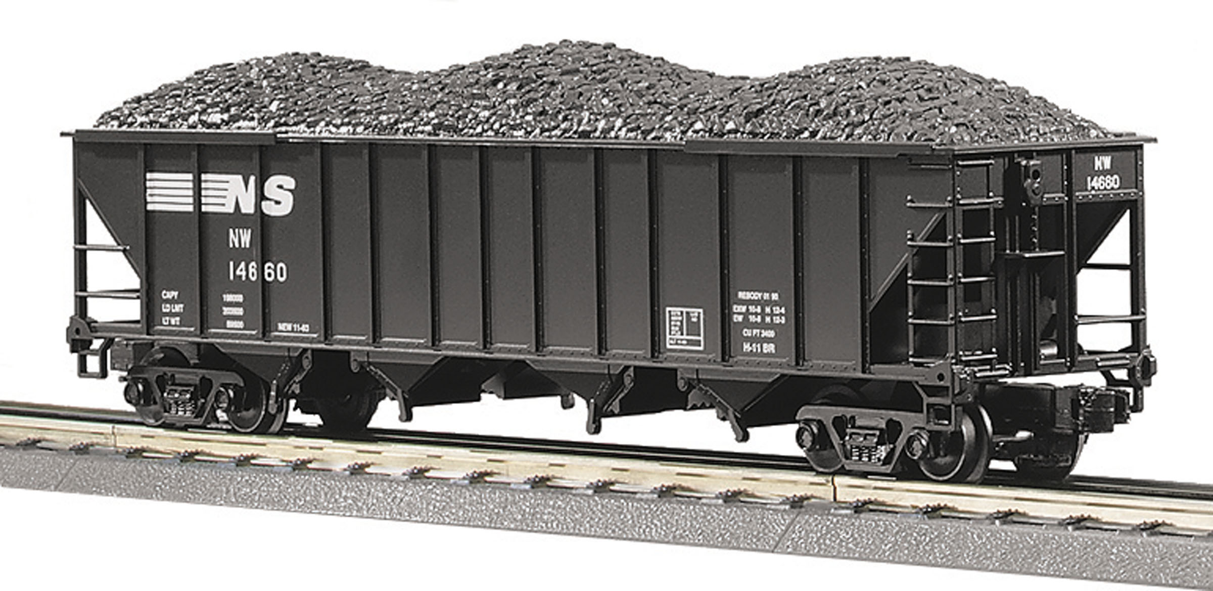 MTH 20-97758 Blue Coal 4 Bay Hopper with Coal Load #358723 EX/Box 